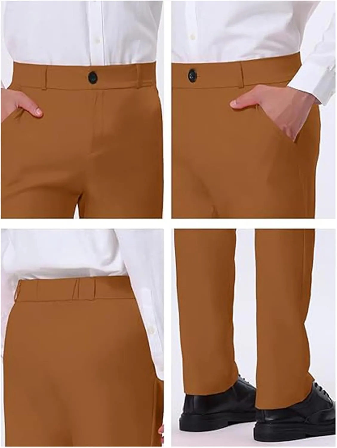 Mens Slim Fit Formal Dress Pants for Office or Events Business Casual Comfortable Tailored Look