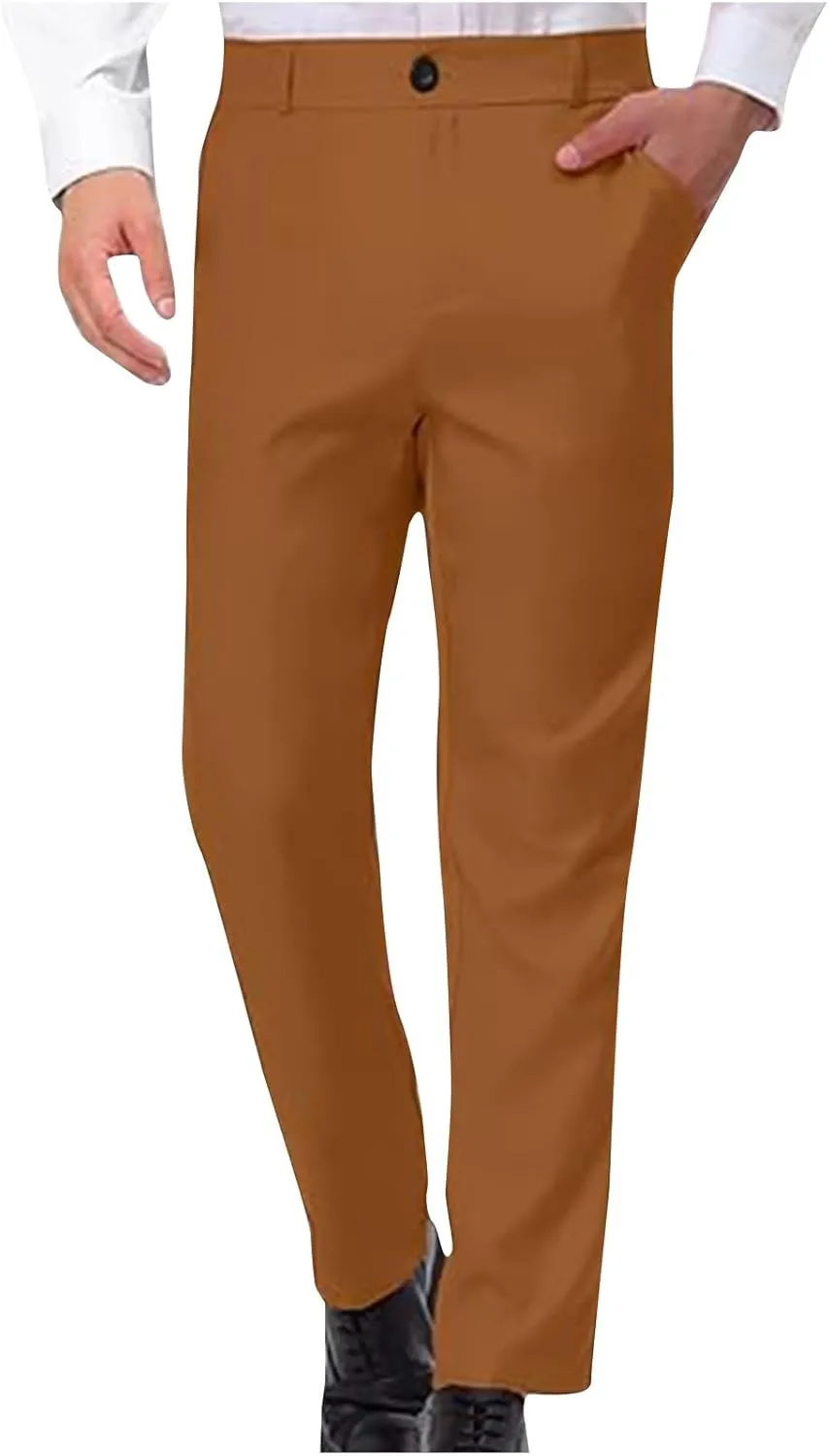 Mens Slim Fit Formal Dress Pants for Office or Events Business Casual Comfortable Tailored Look