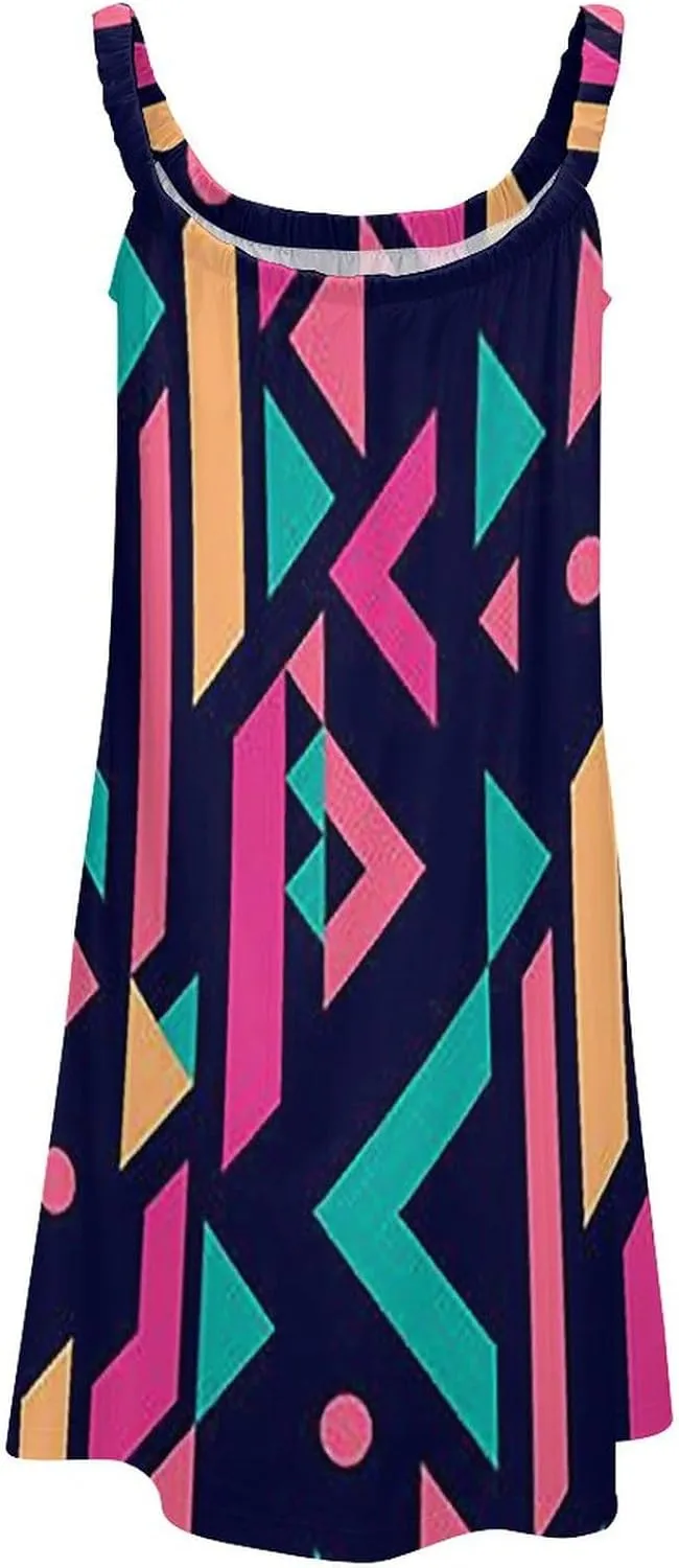 micidad Summer Dresses for Women Flamingo Sleeveless Sundress Casual Loose Beach Cover Ups Dress, 5X-Large