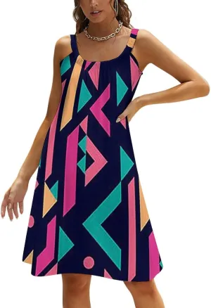 micidad Summer Dresses for Women Flamingo Sleeveless Sundress Casual Loose Beach Cover Ups Dress, 5X-Large