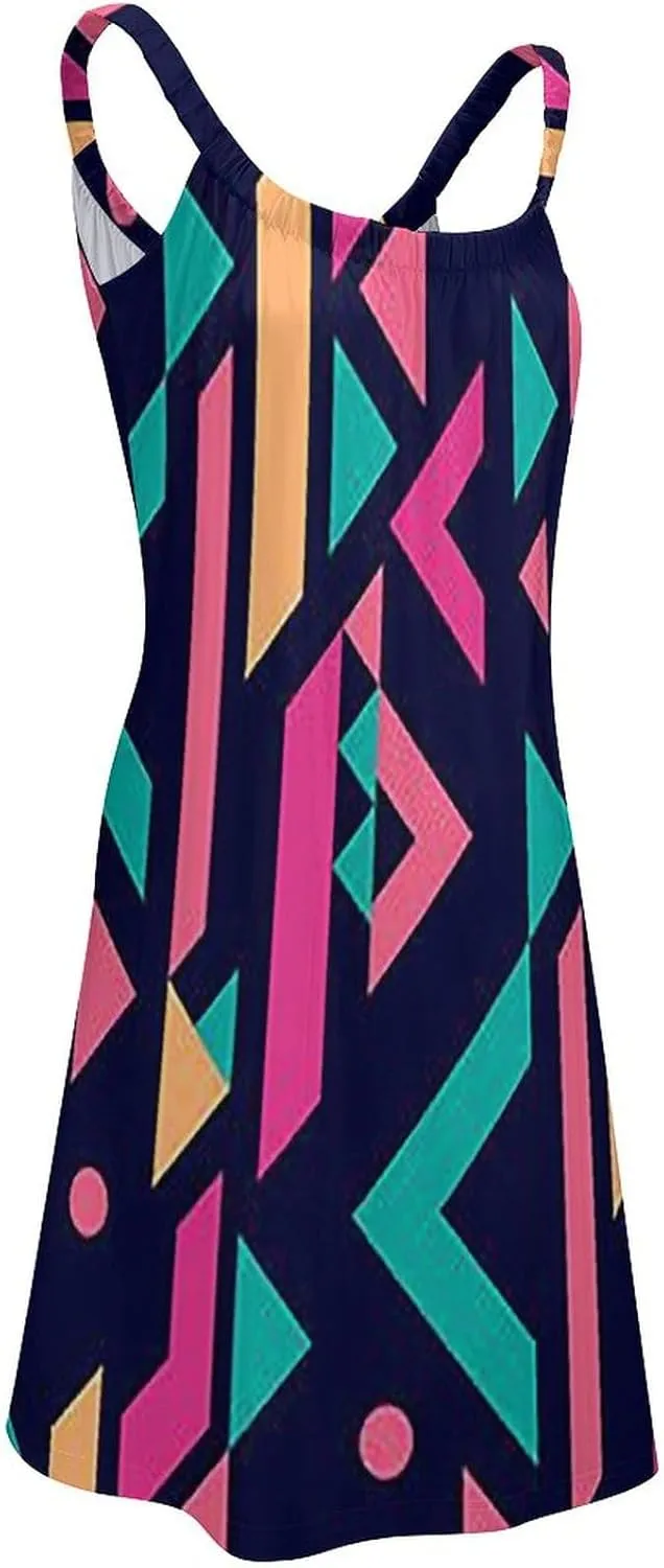 micidad Summer Dresses for Women Flamingo Sleeveless Sundress Casual Loose Beach Cover Ups Dress, 5X-Large
