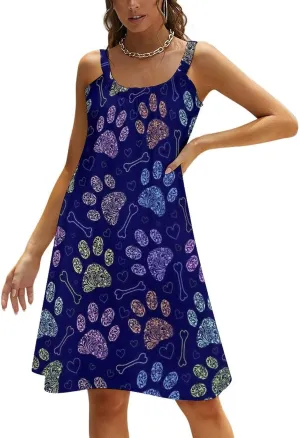 micidad Summer Dresses for Women Tropical Sleeveless Sundress Casual Loose Beach Cover Ups Dress, 5X-Large