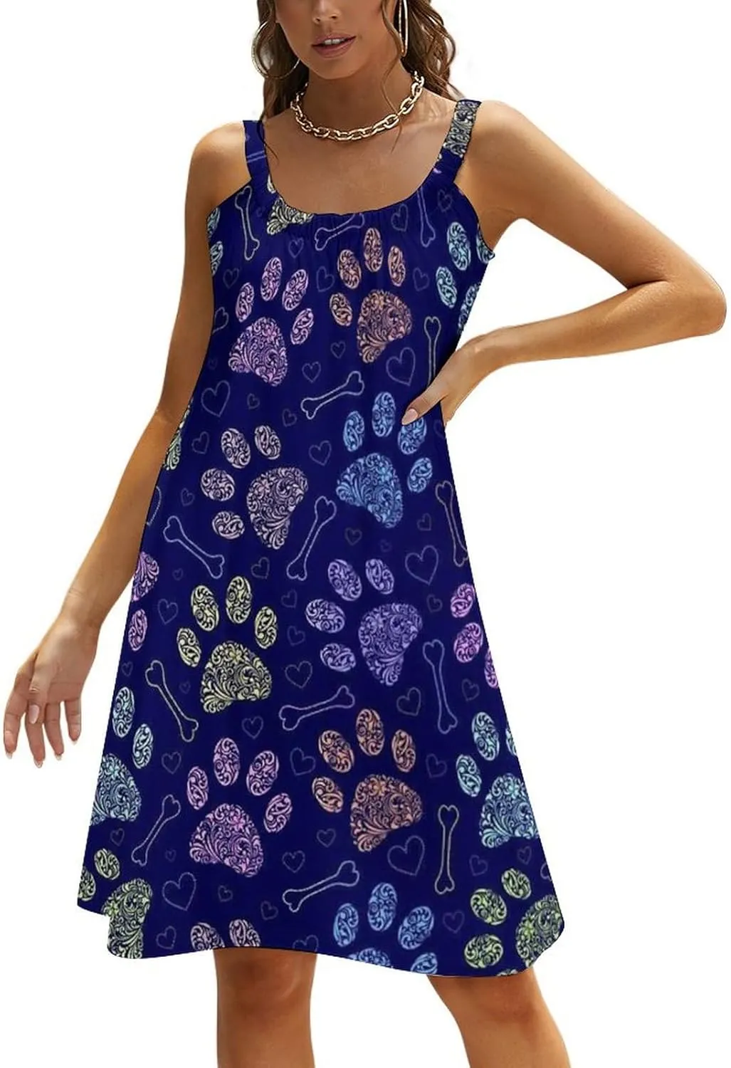 micidad Summer Dresses for Women Tropical Sleeveless Sundress Casual Loose Beach Cover Ups Dress, 5X-Large