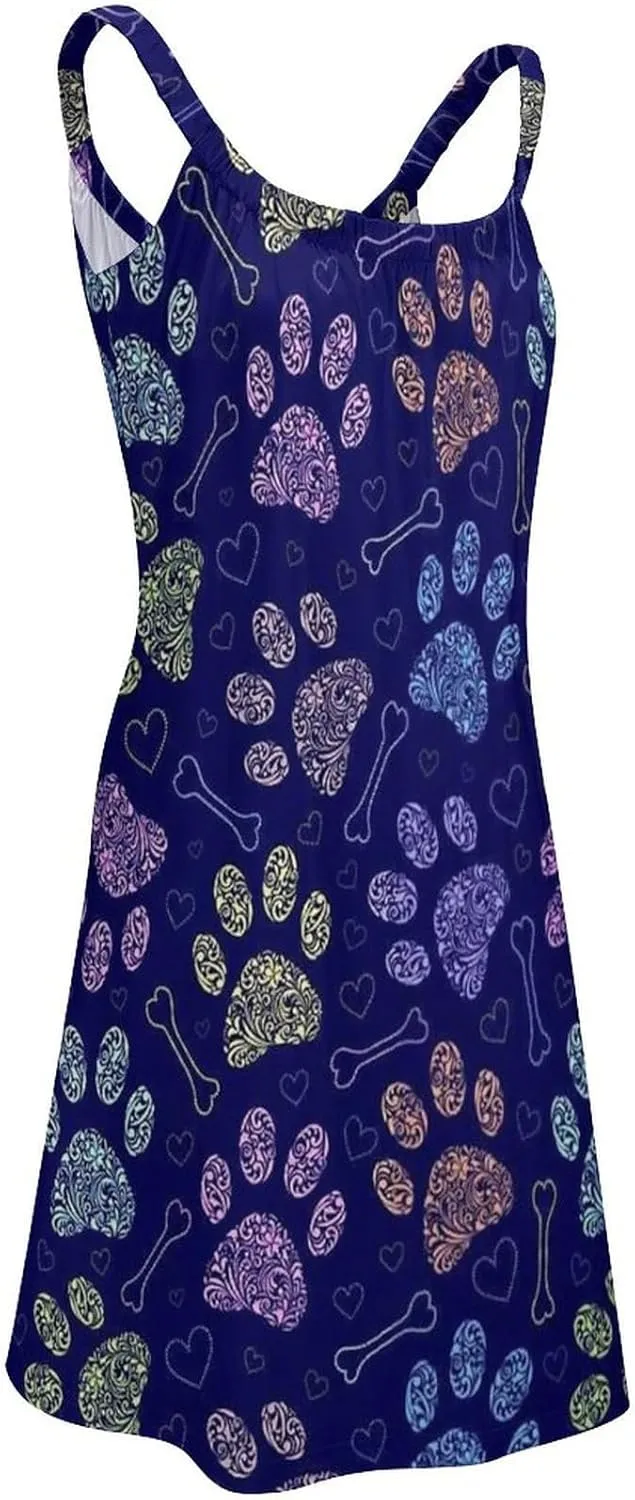 micidad Summer Dresses for Women Tropical Sleeveless Sundress Casual Loose Beach Cover Ups Dress, 5X-Large
