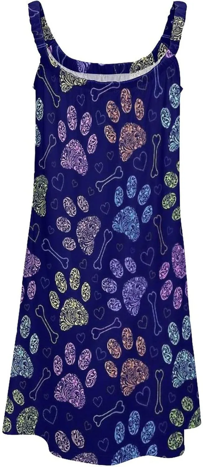 micidad Summer Dresses for Women Tropical Sleeveless Sundress Casual Loose Beach Cover Ups Dress, 5X-Large