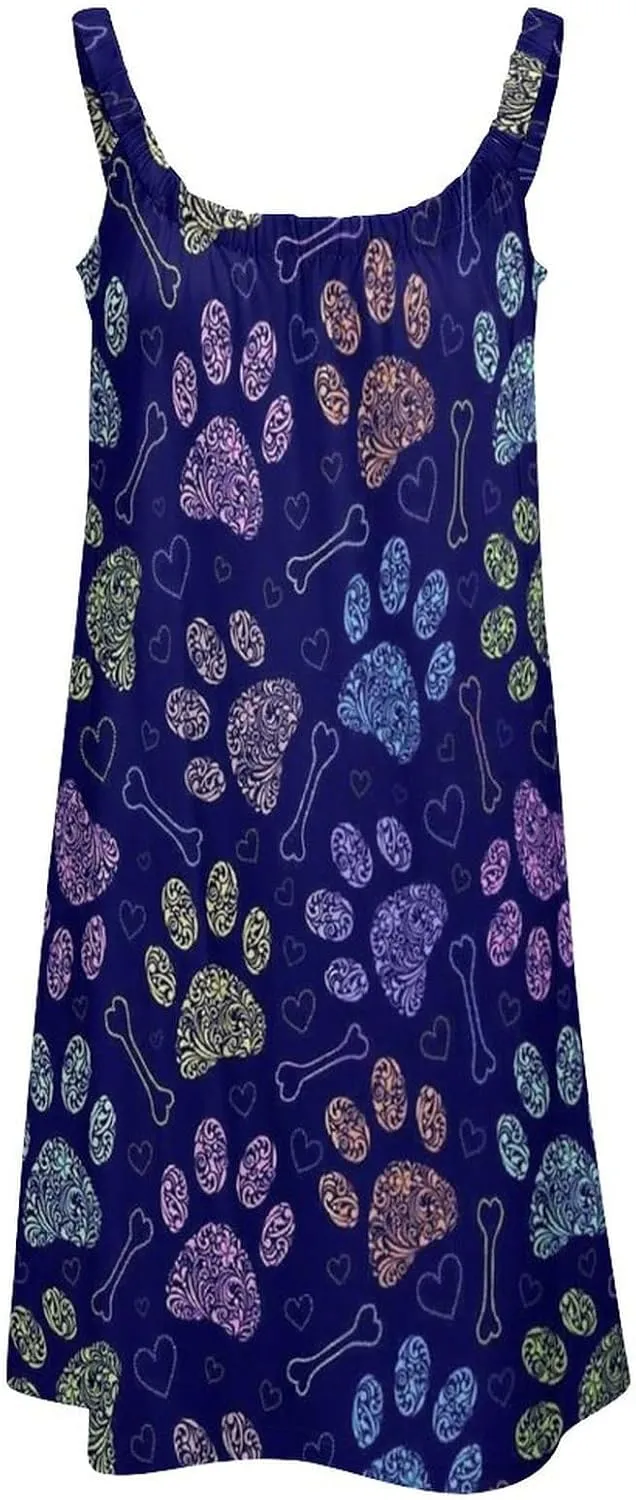 micidad Summer Dresses for Women Tropical Sleeveless Sundress Casual Loose Beach Cover Ups Dress, 5X-Large