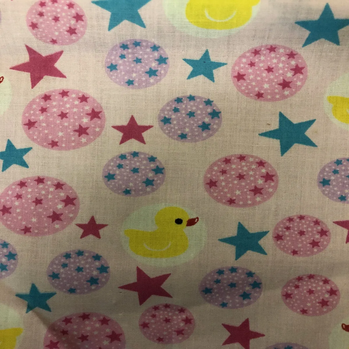 Multi-Color Rubber Ducky Print Poly Cotton Fabric