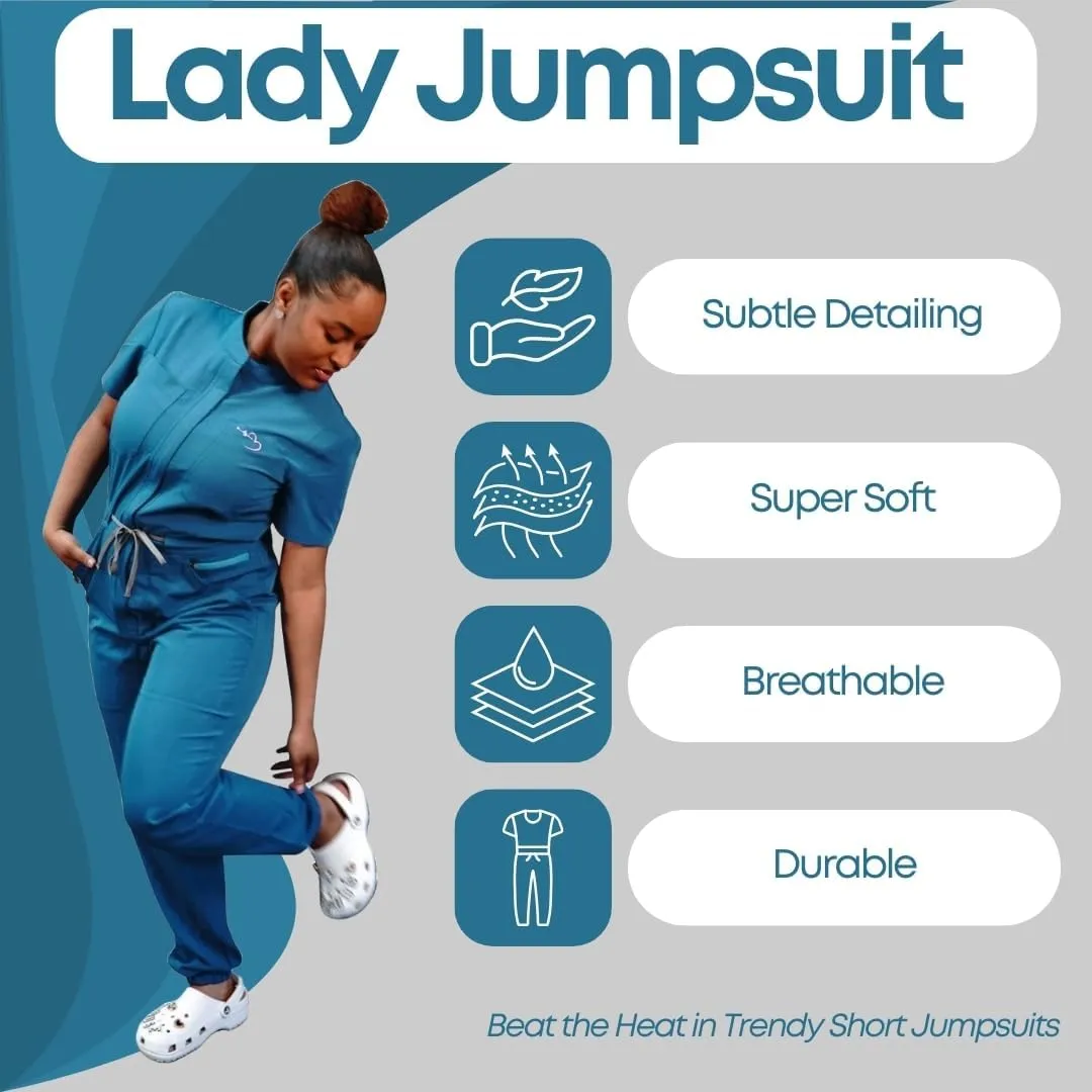 New Scrub Jumpsuit for Women Super Soft and Breathable Scrub Jumpsuit Medical Set Flattering Fit & Durable