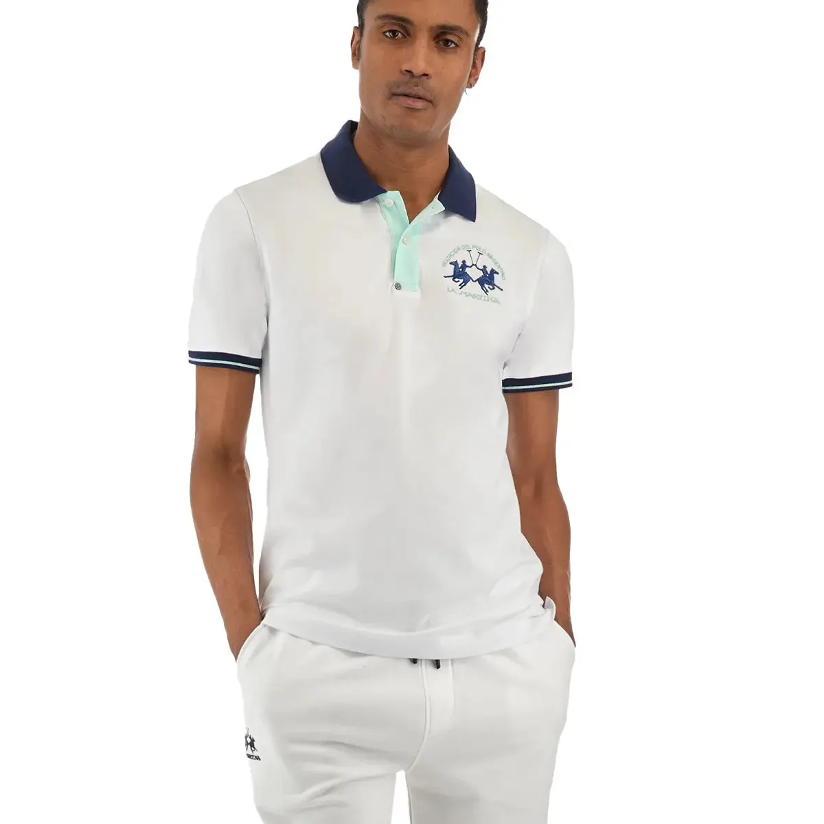 Optic White Regular-fit Cotton Stretch Polo shirt