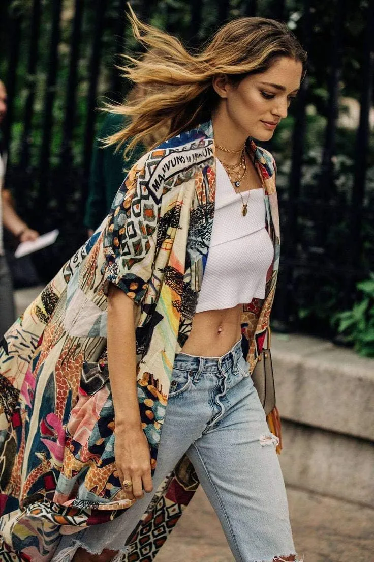 Over Sized Kimonos Women's Geometry Print Rayon Kimonos for Summer Loose Open Front Soft Long Bird