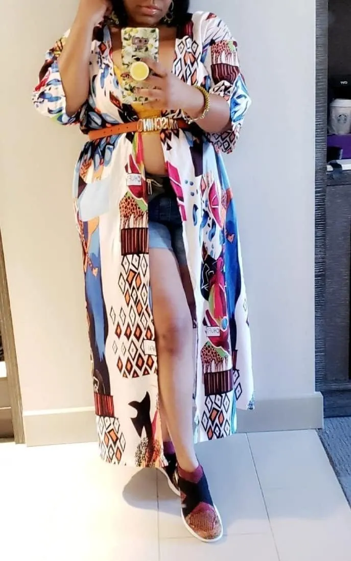 Over Sized Kimonos Women's Geometry Print Rayon Kimonos for Summer Loose Open Front Soft Long Bird