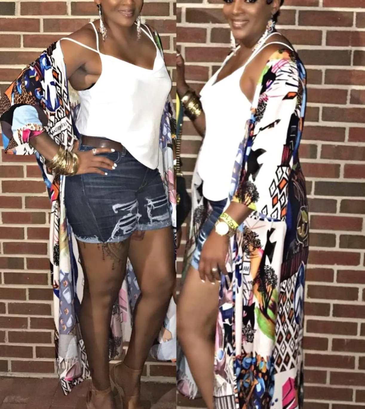 Over Sized Kimonos Women's Geometry Print Rayon Kimonos for Summer Loose Open Front Soft Long Bird