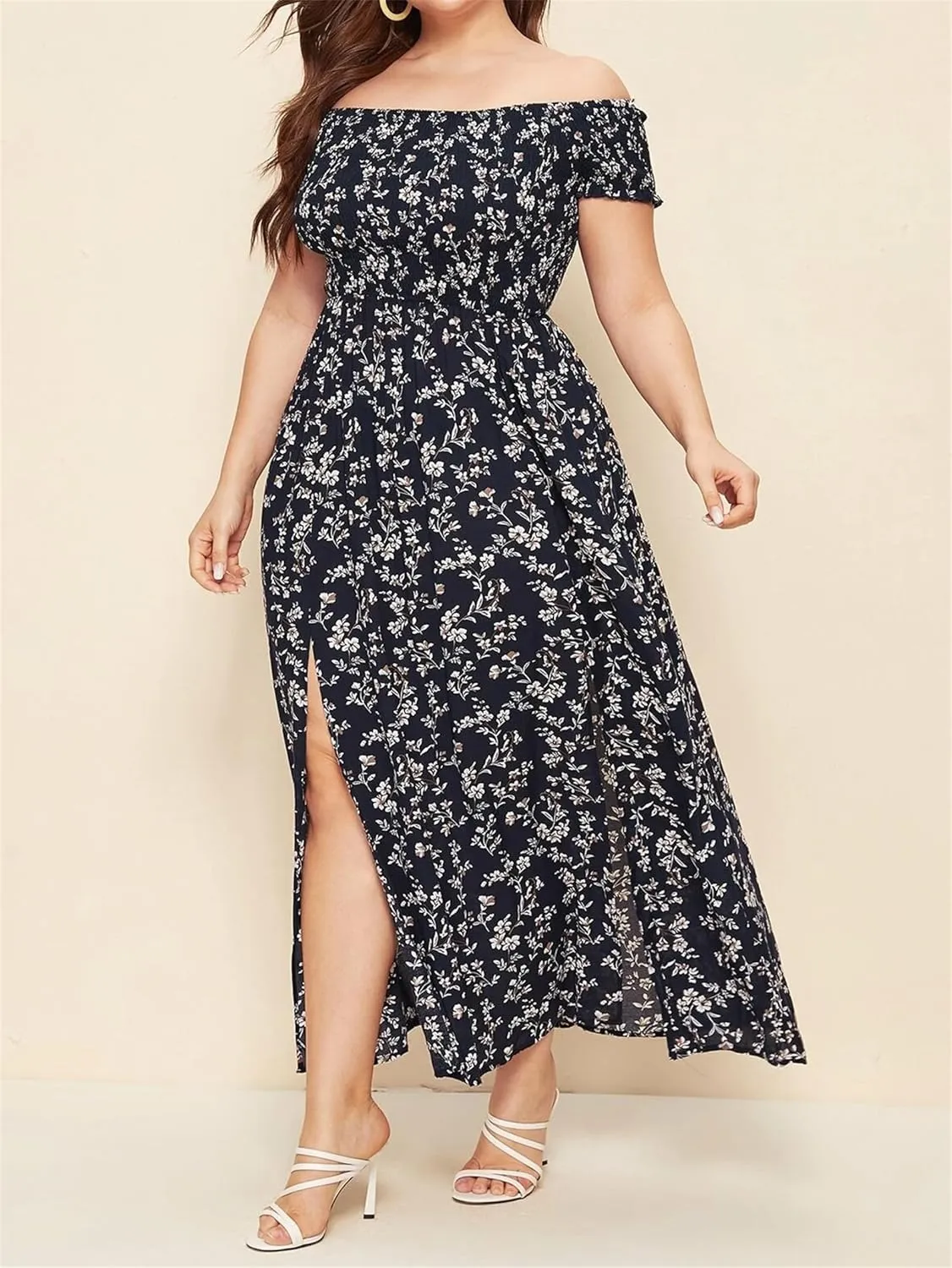 Plus Size Dresses for Women Long Flowy Floral Maxi Dress Boho Beach Sundress Casual A-line Summer Loose Trendy Dress