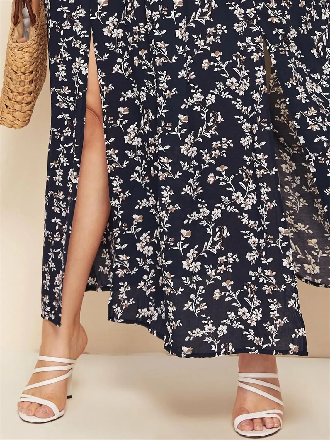 Plus Size Dresses for Women Long Flowy Floral Maxi Dress Boho Beach Sundress Casual A-line Summer Loose Trendy Dress