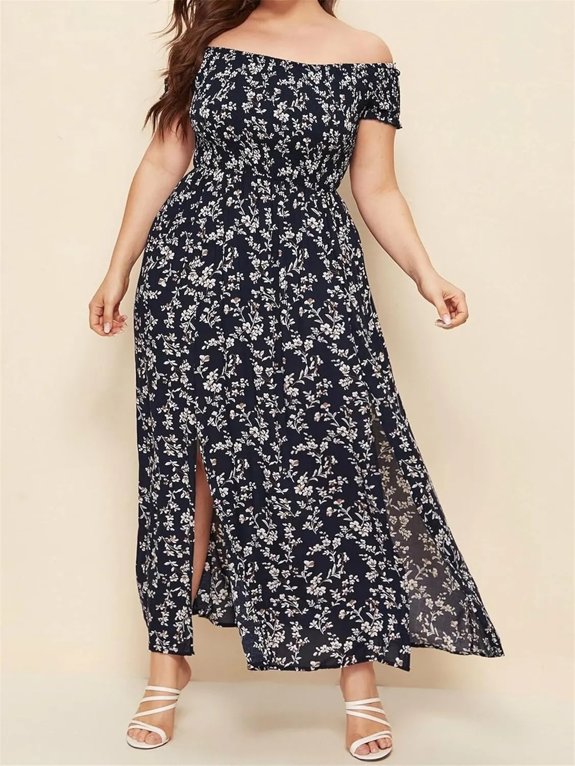 Plus Size Dresses for Women Long Flowy Floral Maxi Dress Boho Beach Sundress Casual A-line Summer Loose Trendy Dress