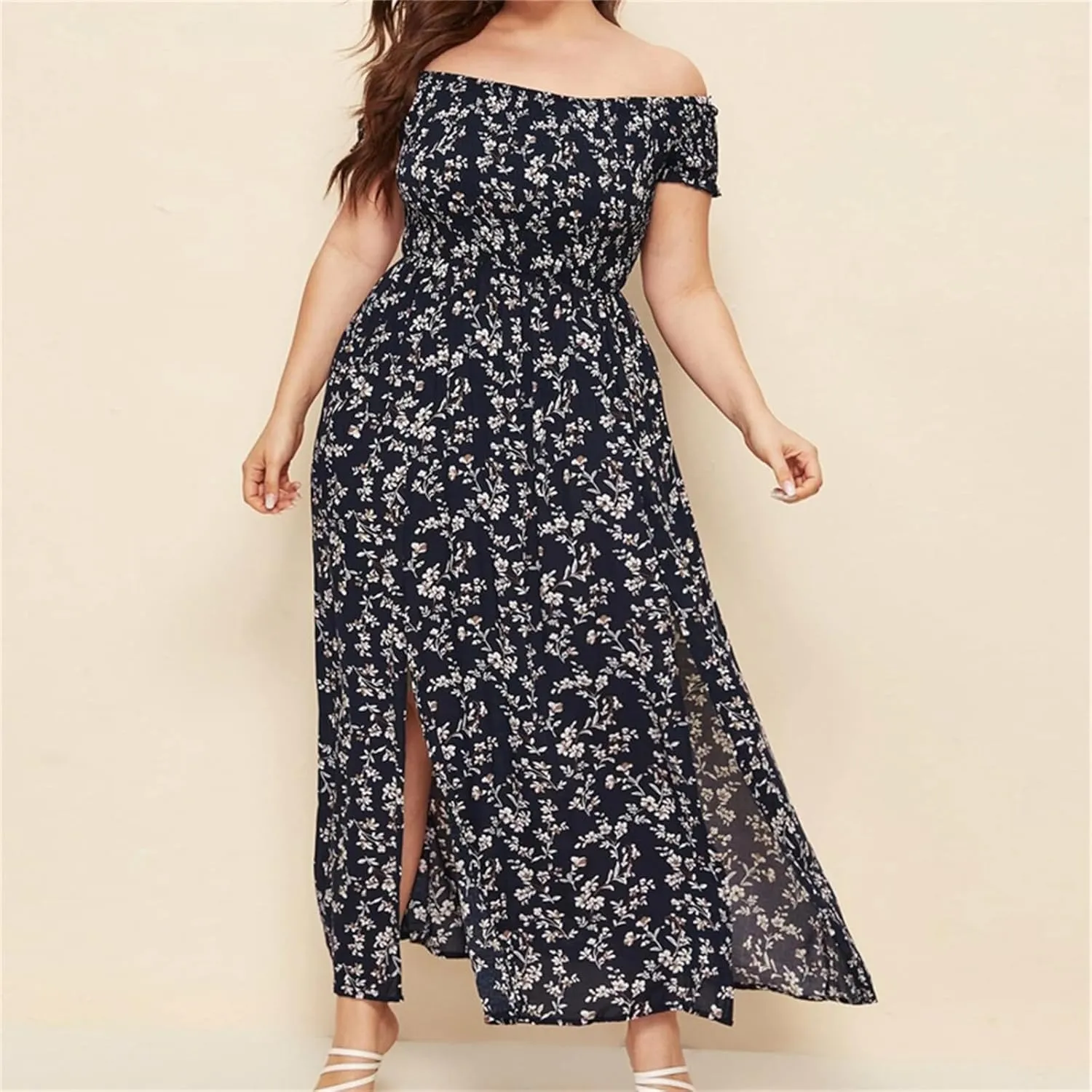 Plus Size Dresses for Women Long Flowy Floral Maxi Dress Boho Beach Sundress Casual A-line Summer Loose Trendy Dress