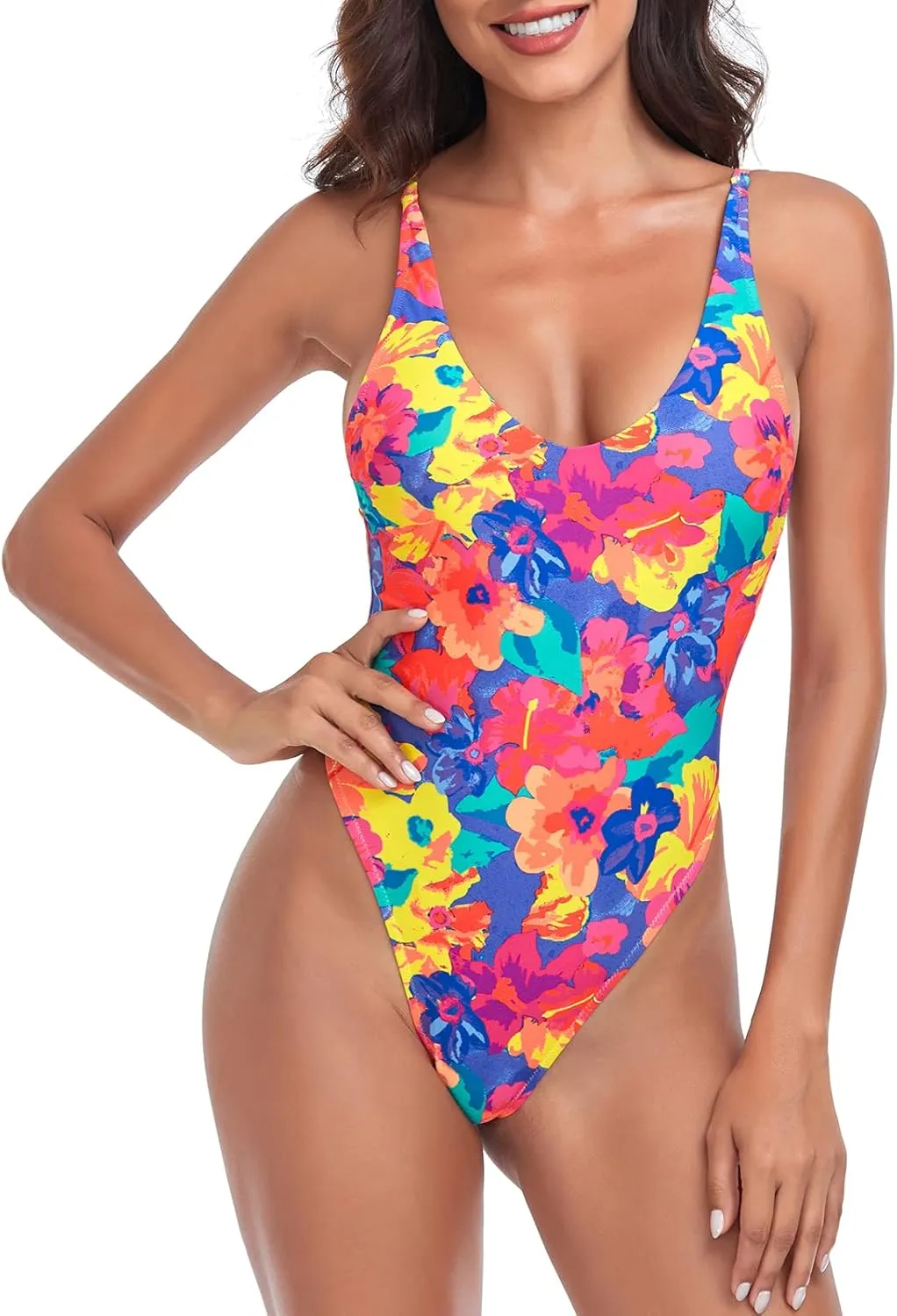 RELLECIGA Women's One Piece Thong Swimsuit
