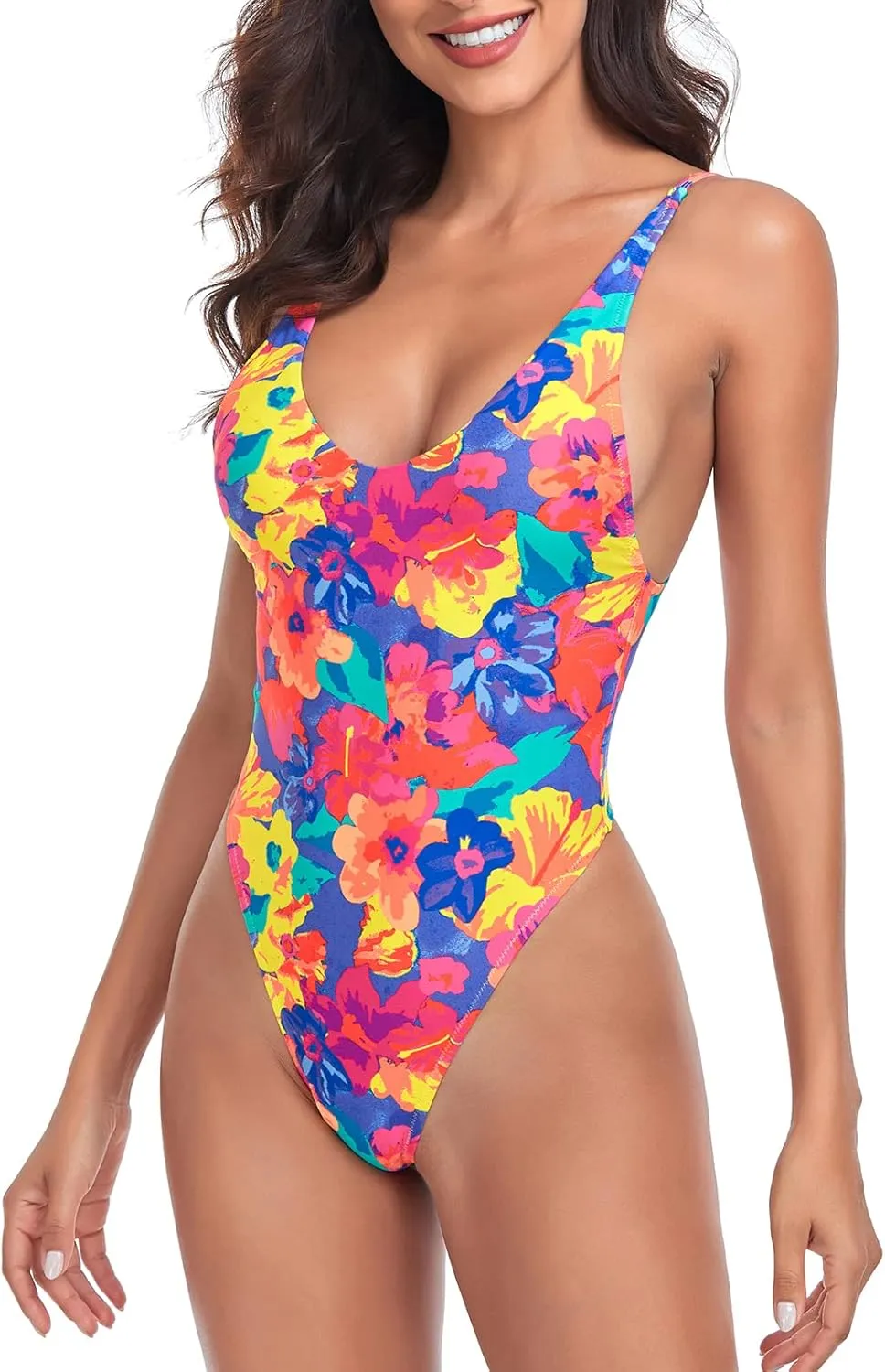 RELLECIGA Women's One Piece Thong Swimsuit