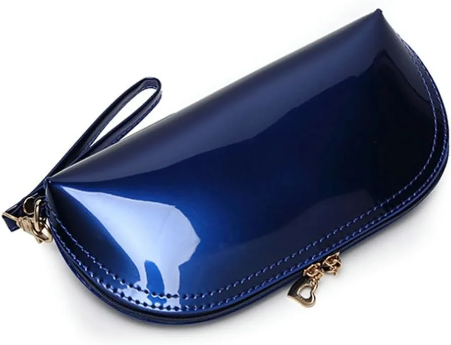 Rungion Womens Patent Leather Glossy Clutch Bag Small Phone Purse Handheld Evening Bag Mini Wallet Wristlet for Party Wedding