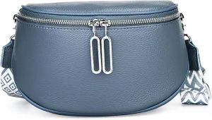Saddle Shoulder Bag for Women Genuine Leather Fashion Crossbody Small Handbag Purse Clutch with Wide Strapbag2287OWOISS
