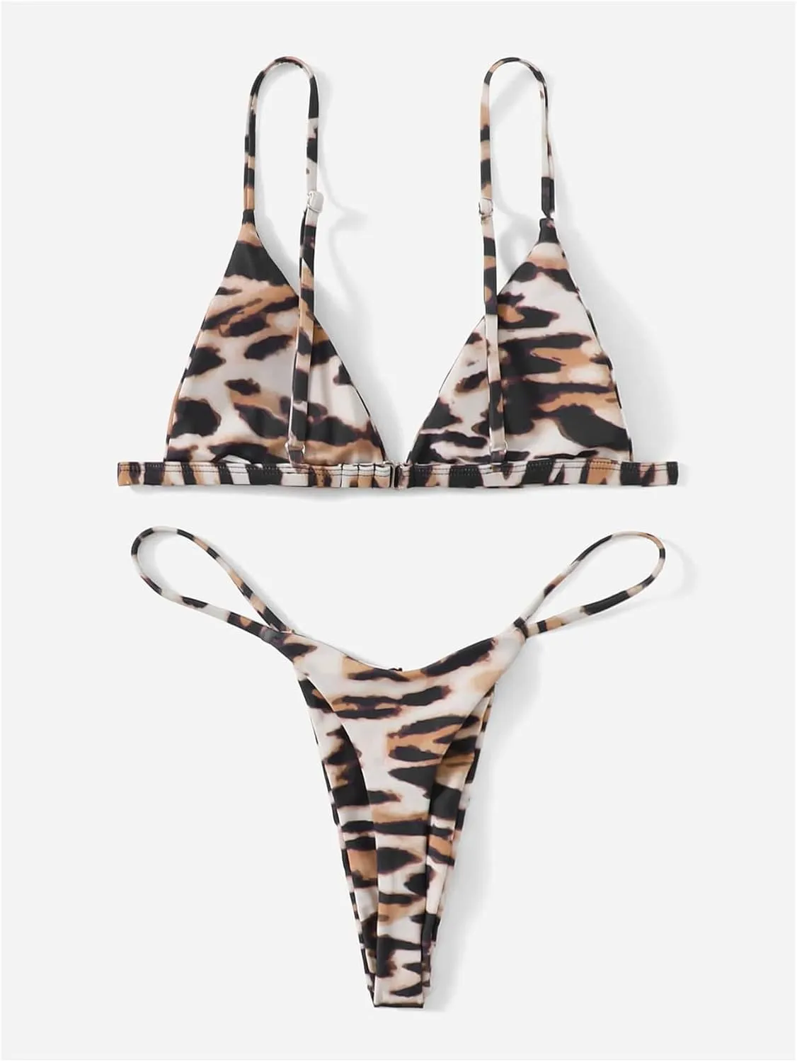 SHENHE Women's Sexy Micro Bikini Set Triangle String Thong Swimsuit 2 Piece Leopard Bathing Suit