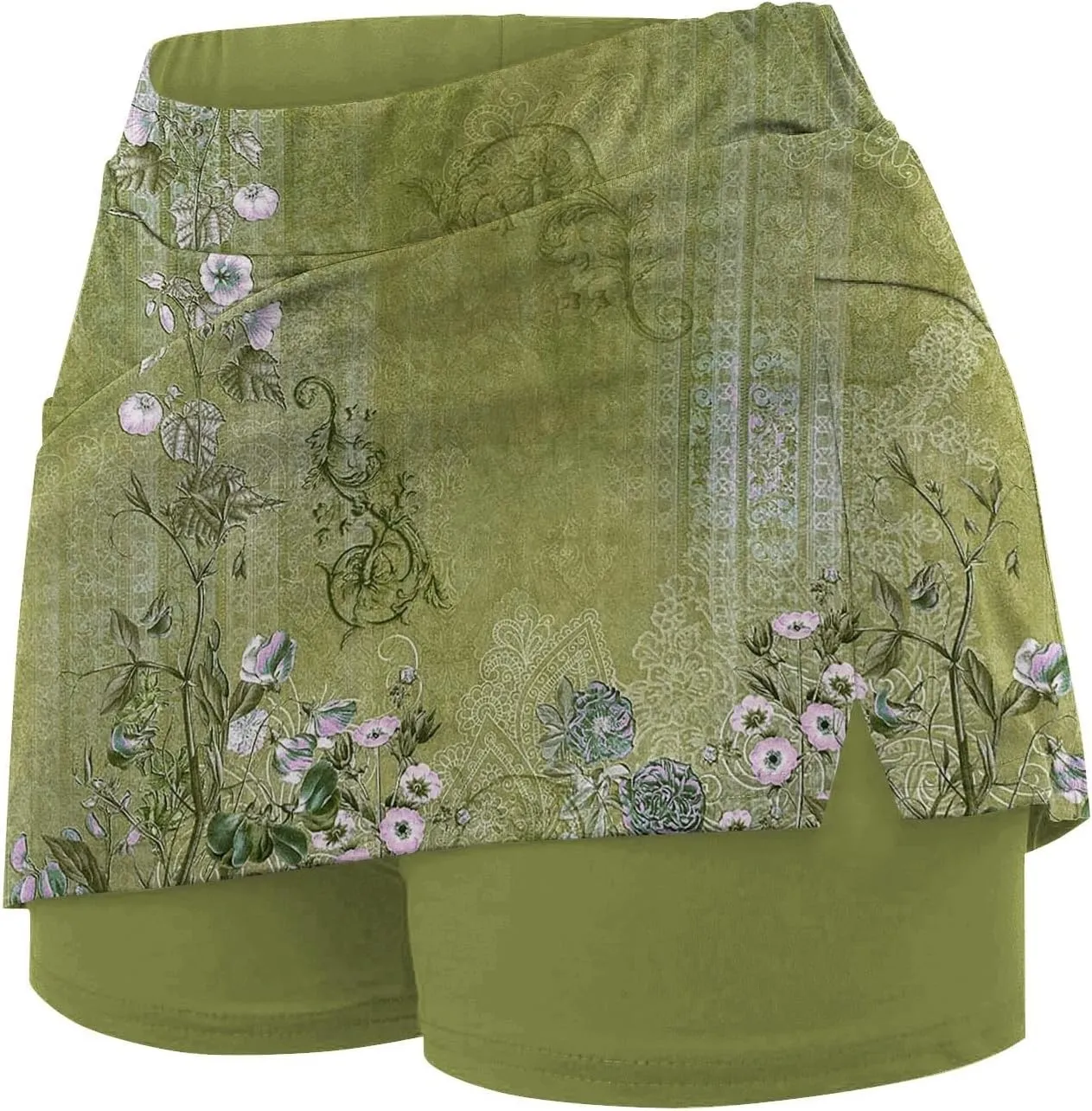 Skorts for Women 2025 Summer Tummy Control Solid Short Athletic Golf High Waist Active Basic Plus Size Clothes