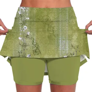Skorts for Women 2025 Summer Tummy Control Solid Short Athletic Golf High Waist Active Basic Plus Size Clothes