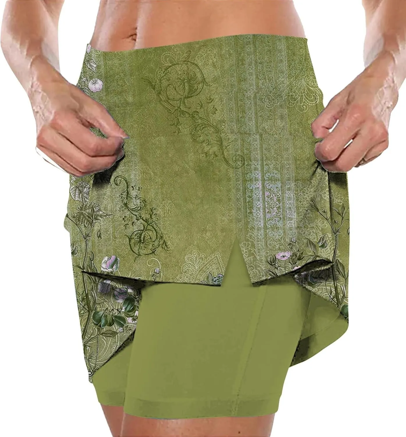 Skorts for Women 2025 Summer Tummy Control Solid Short Athletic Golf High Waist Active Basic Plus Size Clothes