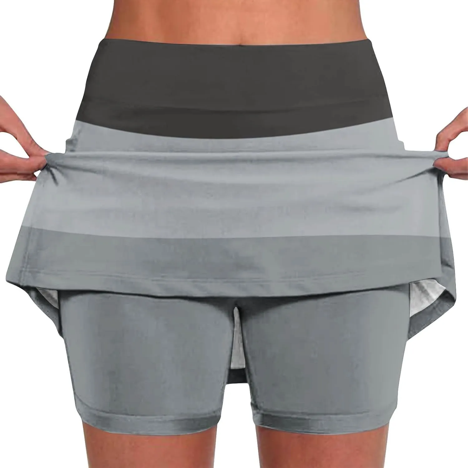 Skorts for Women Dressy Casual High Waist Skirt with Shorts Underneath Tennis Skorts with Pockets Tummy Control