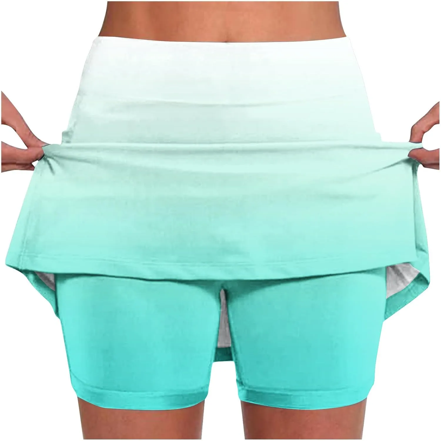 Skorts for Women Dressy Casual High Waist Skirt with Shorts Underneath Tennis Skorts with Pockets Tummy Control