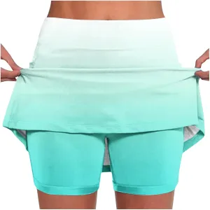 Skorts for Women Dressy Casual High Waist Skirt with Shorts Underneath Tennis Skorts with Pockets Tummy Control