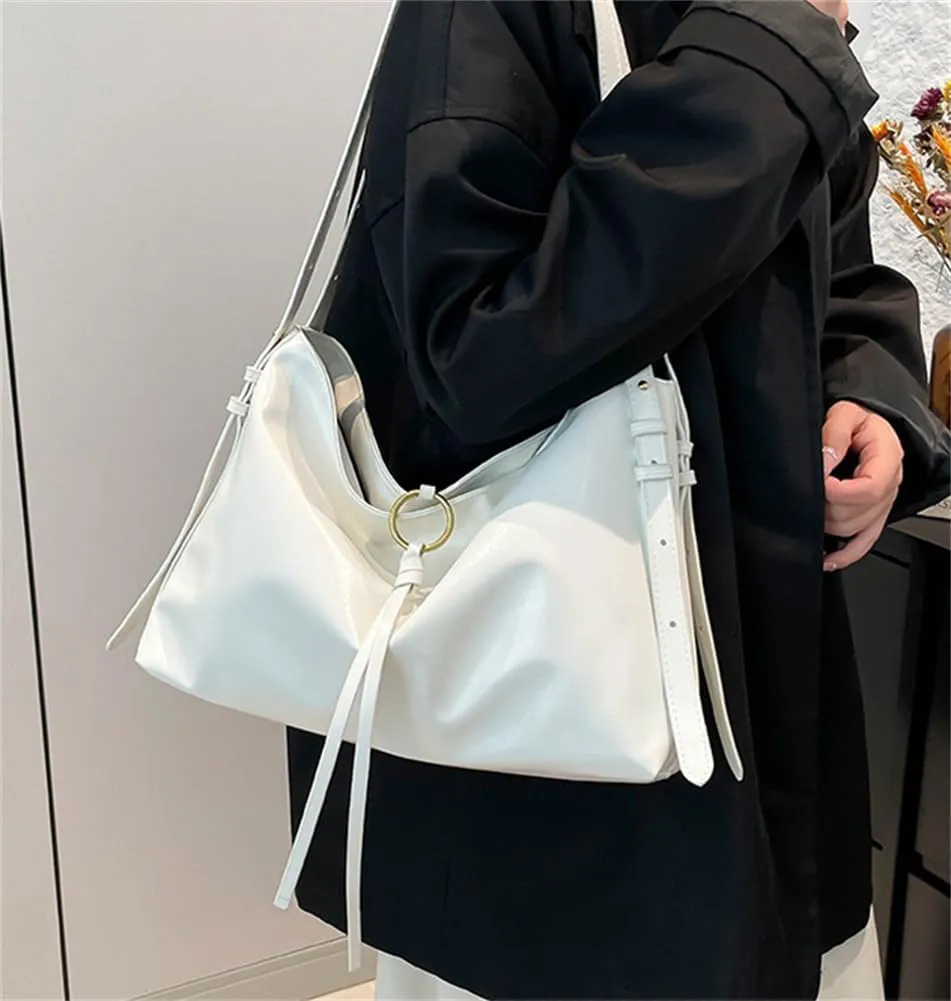 Soft Vegan Leather Tote Bag for Women Large Commute Handbag Purse Vintage Crossbody Shoulder Bag Satchel