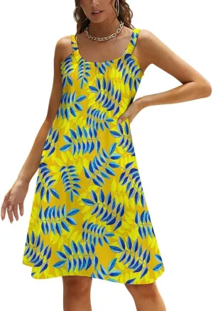 Summer Dresses for Women Shark Sleeveless Sundress Casual Loose Beach Cover Ups Dress