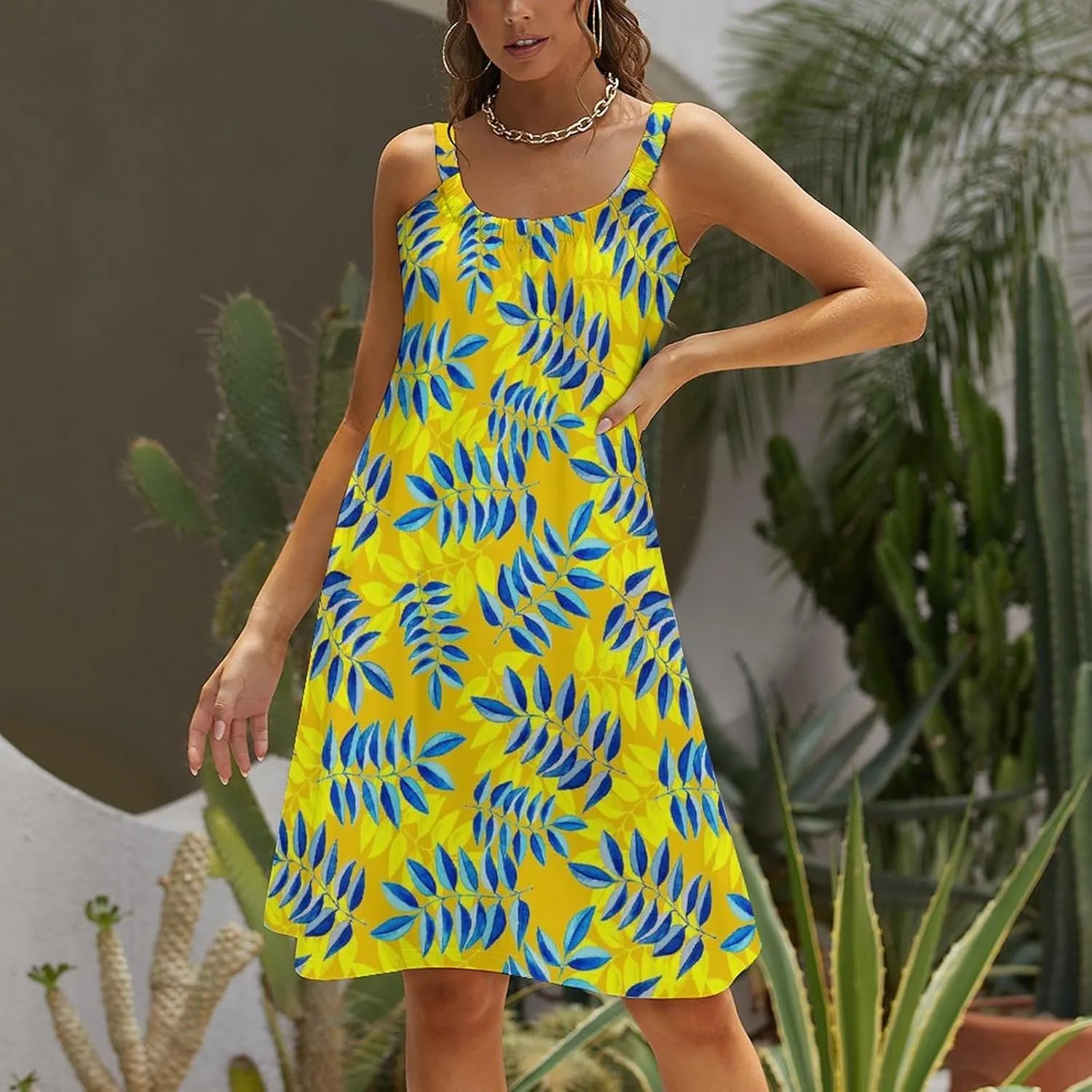 Summer Dresses for Women Shark Sleeveless Sundress Casual Loose Beach Cover Ups Dress