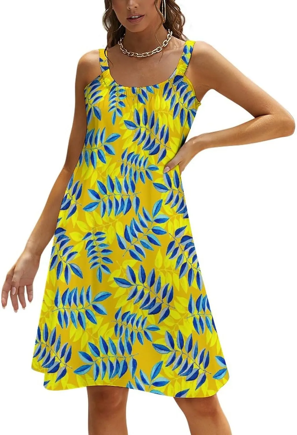Summer Dresses for Women Shark Sleeveless Sundress Casual Loose Beach Cover Ups Dress