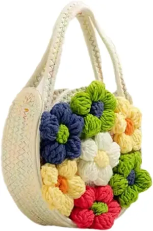 Summer Floral Beach Bag Womens Lightweight Vacation Travel Hobo Shoulder Bag Soft Large Crossbody Bag