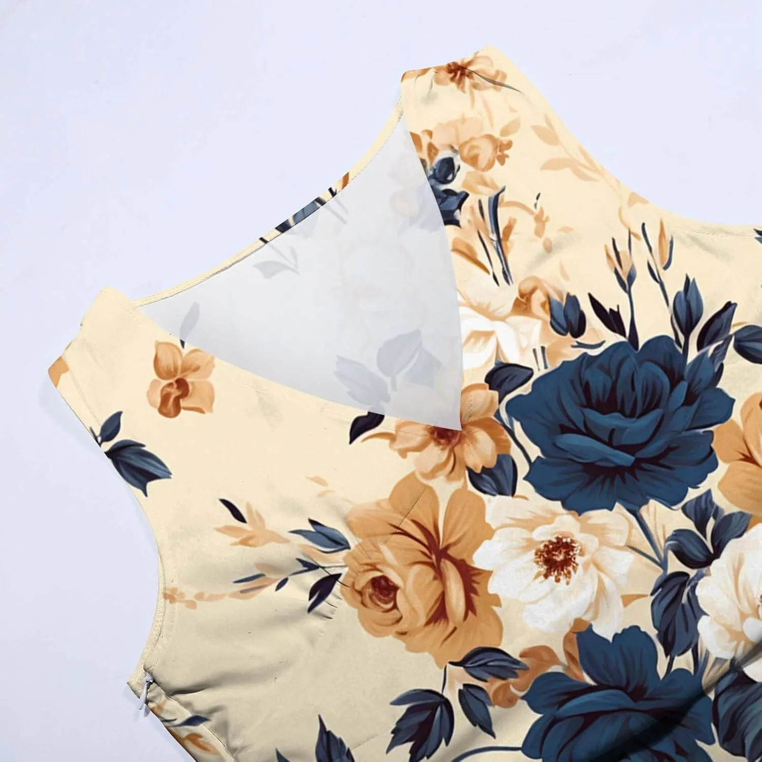 Sun Dresses for Women, Graphic Print Flowy Beach Dress, Spring Summer Casual Elegant Wrap V Neck Sleeveless Maxi Dresses