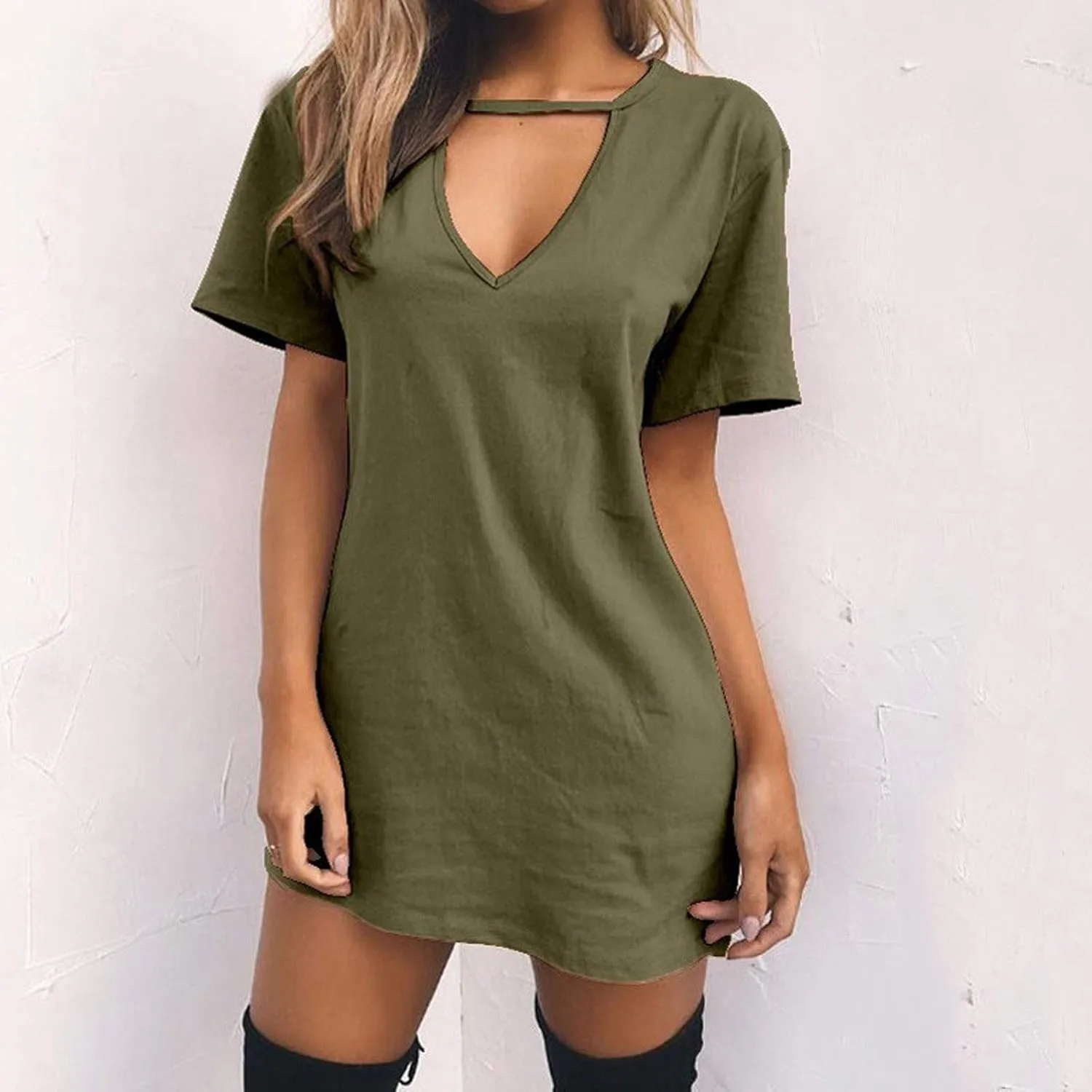T Shirt Dresses for Women,2024 Summer Casual Loose Short Sleeve Mini Dress Soft Comfy Beach Dress Daily Outfits