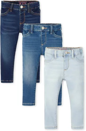 The Children's Place Baby Girls' and Toddler Super-Soft Stretch Denim Jeggings, 3 Pack