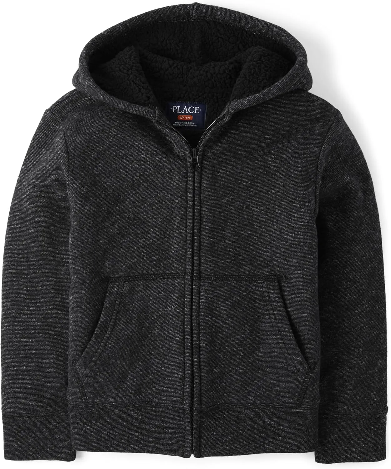 The Children's Place Boys' Long Sleeve, Sherpa Lined, Zip-Front Hoodie Sweatshirt