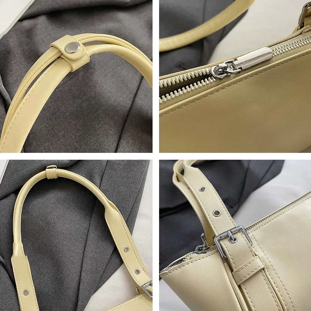 Trendy Vegan Leather Shoulder Bag for Women Small Y2k Tote Purse Handbags Chic Dating Satchels Gifts