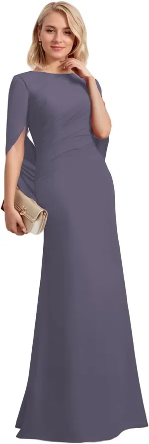 Trumpet/Mermaid Elegant Wedding Guest Dress Delicate Mother of The Bride Dress Unique Floor-Length Chiffon 2024