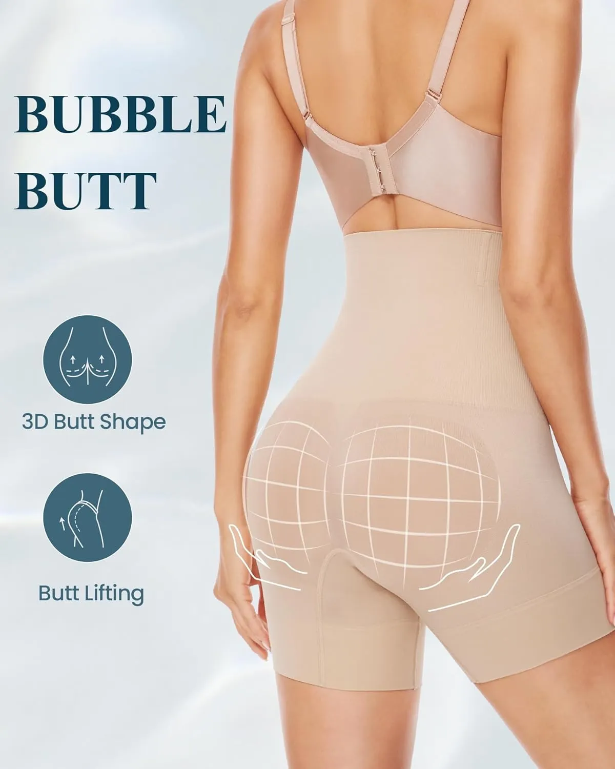 Tummy Control Shorts for Women High Waist Body Shaper Boyshorts Butt Lifting Shapewear Soft Seamless Thigh Slimmer