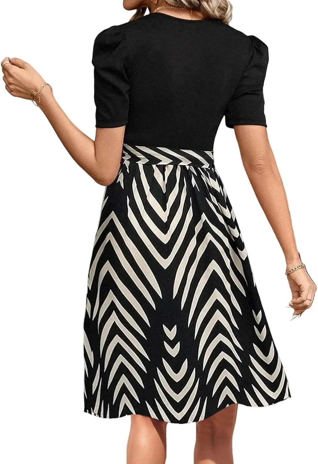TWGONE Summer Dresses for Women Short Sleeve Casual Midi Dress Floral Print Flowy Church Wedding Guest Dresses with Belt