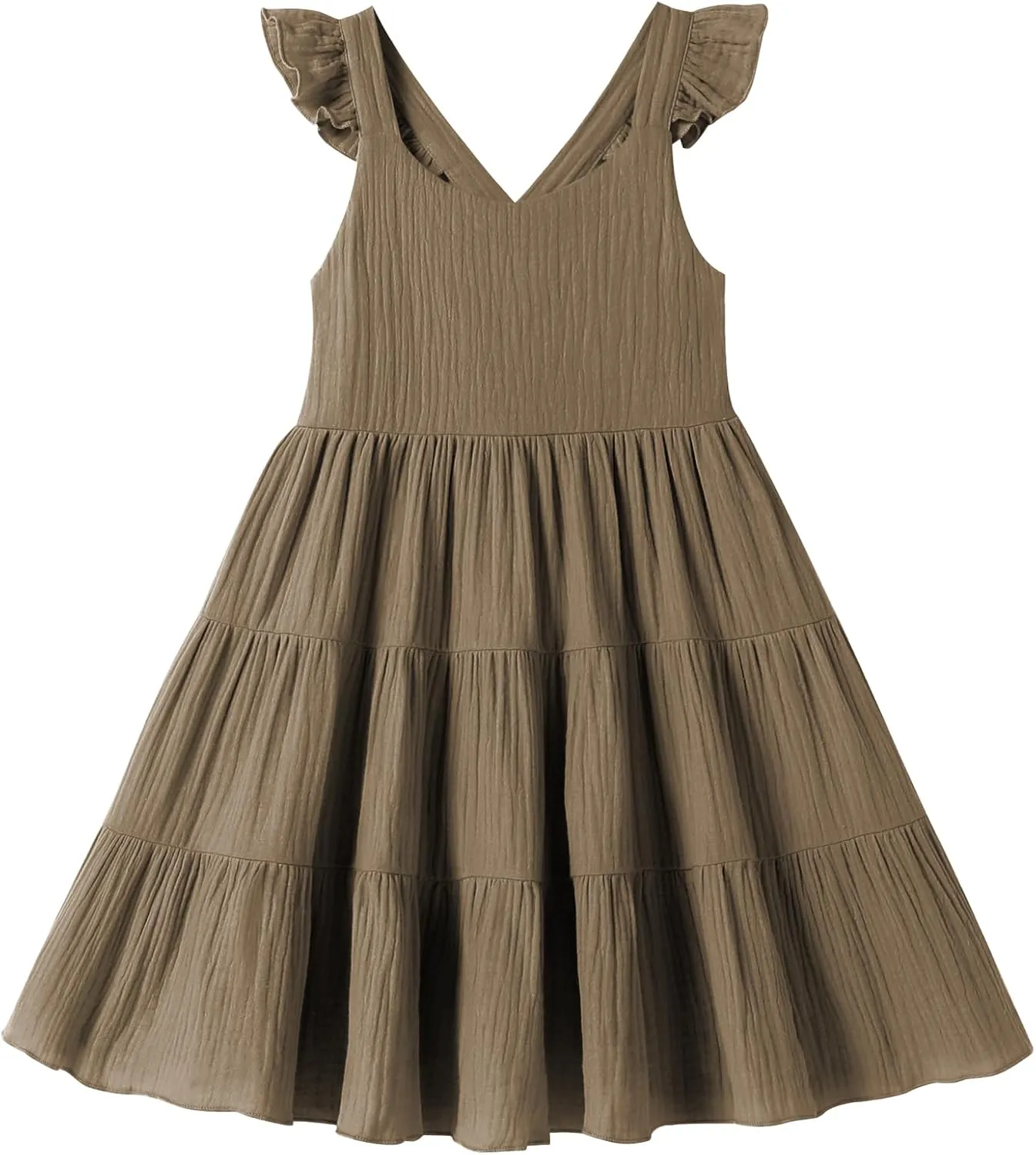 Unikaka Baby Girls Dresses Ruffle Sleeveless Toddler Princess Party Dresses Little Girls Beach Casual Summer Sundress 2-6Y
