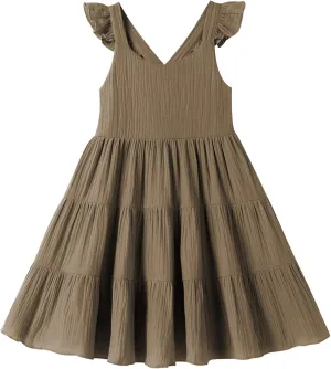 Unikaka Baby Girls Dresses Ruffle Sleeveless Toddler Princess Party Dresses Little Girls Beach Casual Summer Sundress 2-6Y
