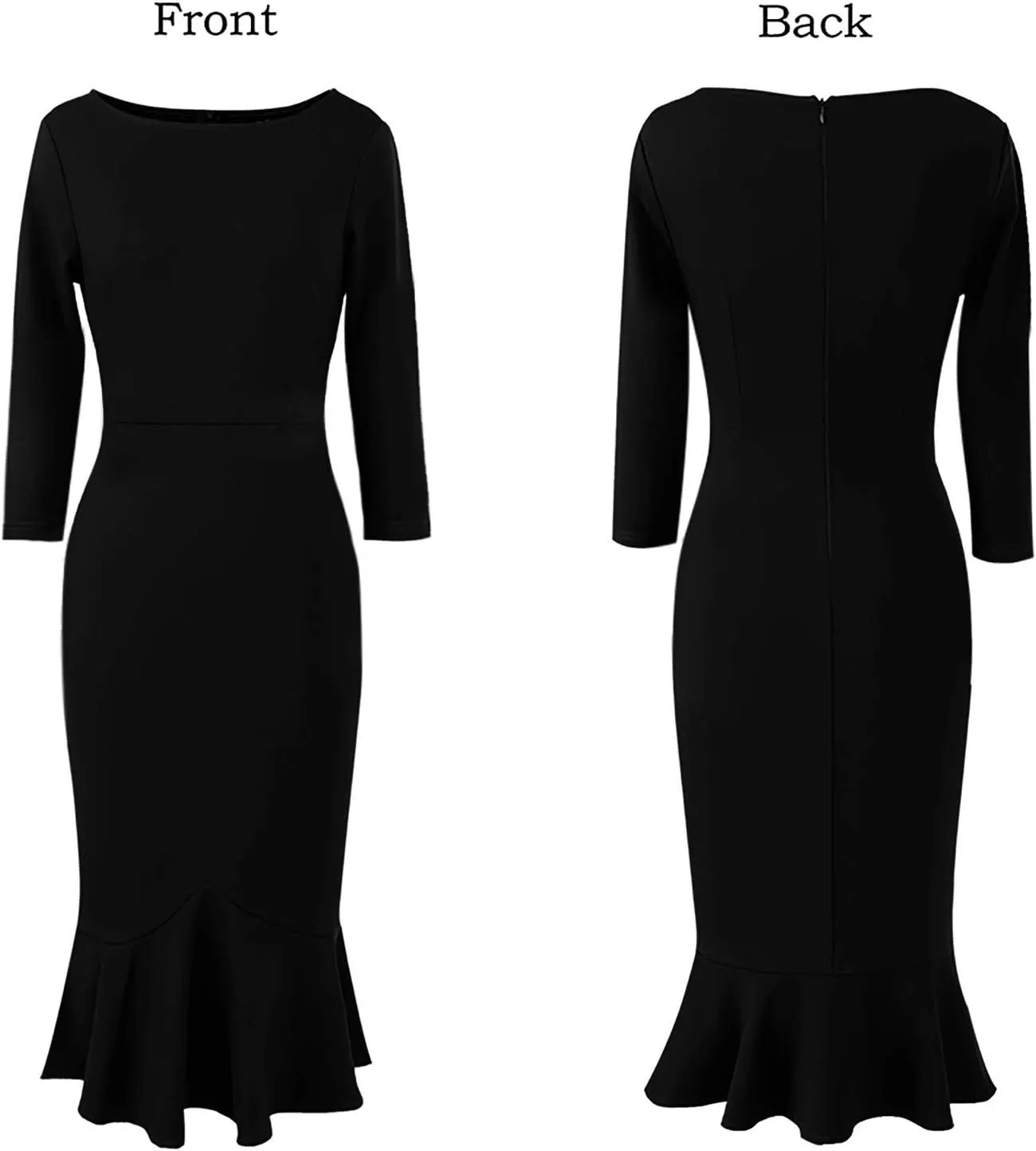 VFSHOW Womens Elegant Vintage Cocktail Party Mermaid Bodycon Midi Mid-Calf Dress