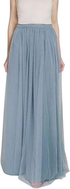WDPL 3 Layers Soft Tulle Skirt Maxi Long Bridal Wedding Skirts for Women