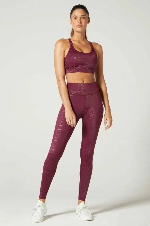 Wear It To Heart Tiger Emboss Grape High Waist Legging