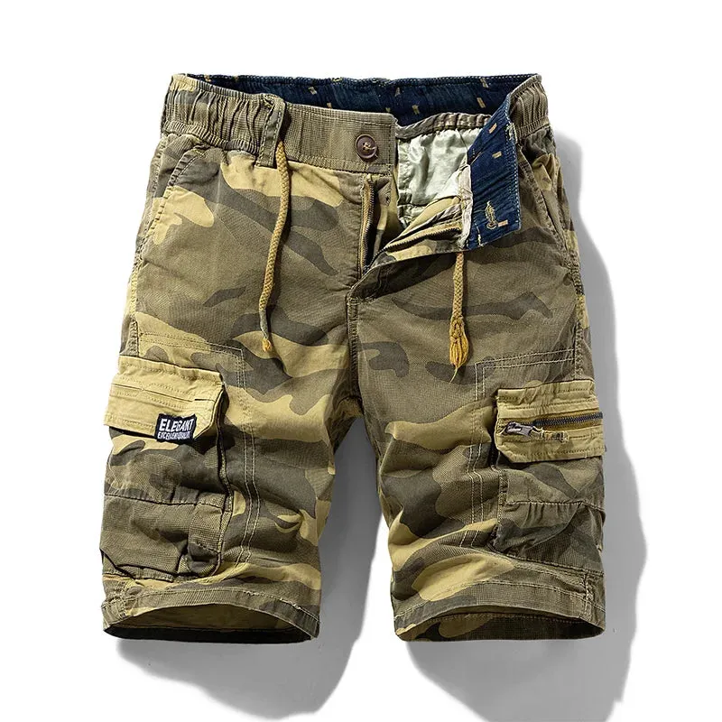 West Louis New Summer Cotton Camouflage Cargo Shorts
